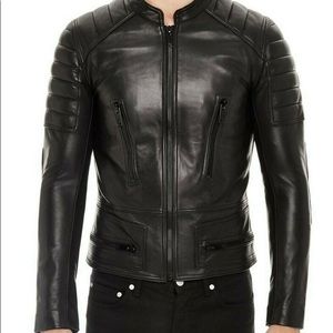 Sandro black leather biker jacket - S